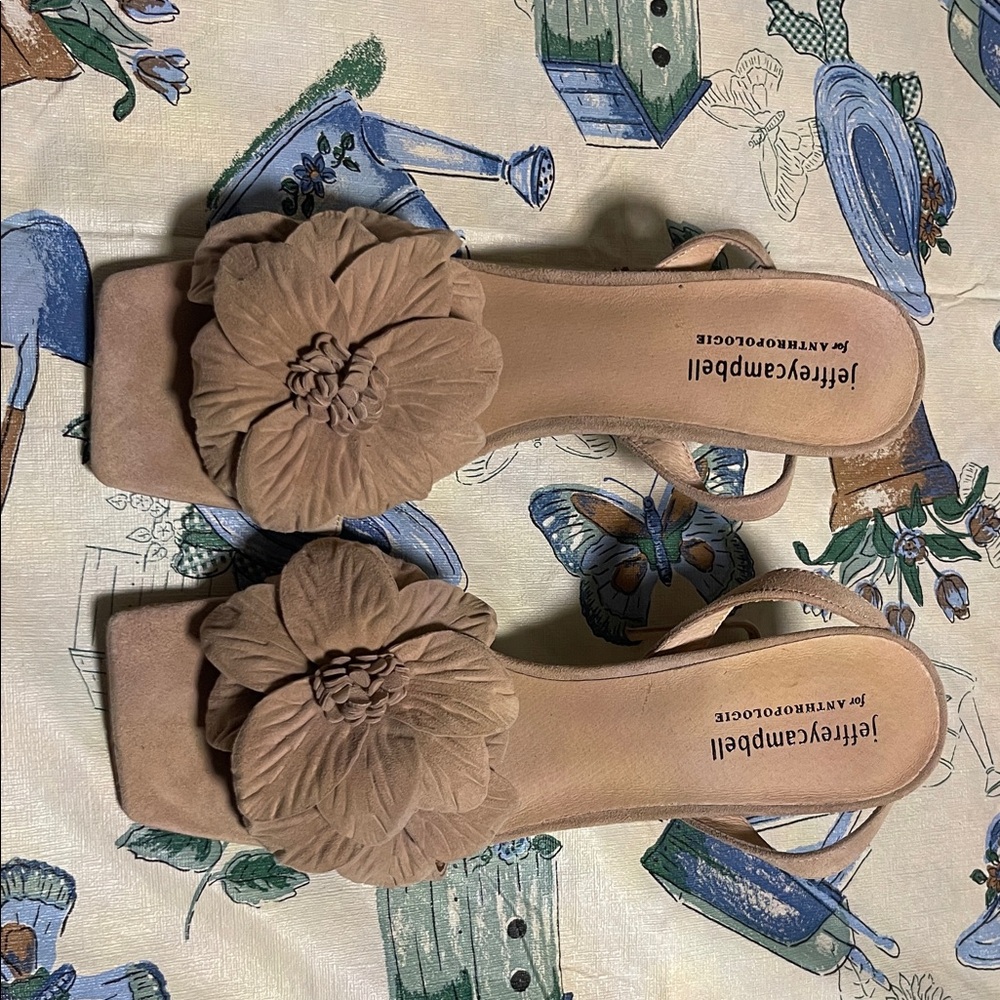 Jeffrey Campbell Beige Floral Sandals